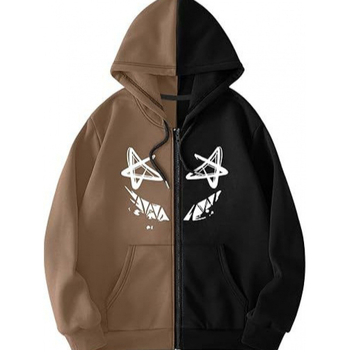 Европейски и американски трансграничен горещ дяволски 3D качулка американски винтидж жилетка с цип пуловер