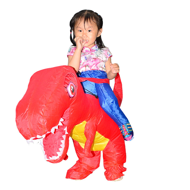 Pripučiamas kostiumas suaugusiems ir vaikams, skirtas vaikščioti dviračiui su dinozauru ir tuo pačiu stiliumi, skirtas Helovinui, pasienio dviračių sportui ir vaikščiojimui.