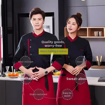 Köök Köök restorani peakoka tööriided meestele ja naistele pikkade varrukatega lühikeste varrukatega hotelli söökla restorani peakoka riided kevad ja sügis suvi