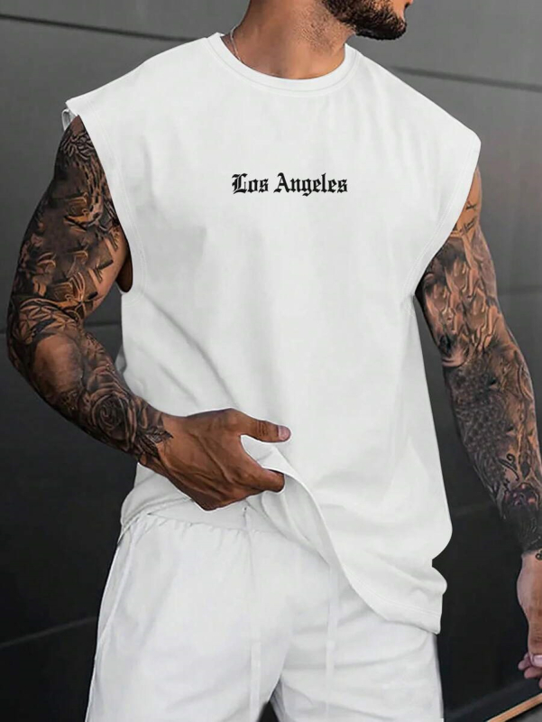 Vasaros fitneso berankovė laisva liemenė raumeningiems vyrams, treniruojantiems kvėpuojančius krepšinio sunkumų kilnojimo marškinėlius, sportinius madingus drabužius