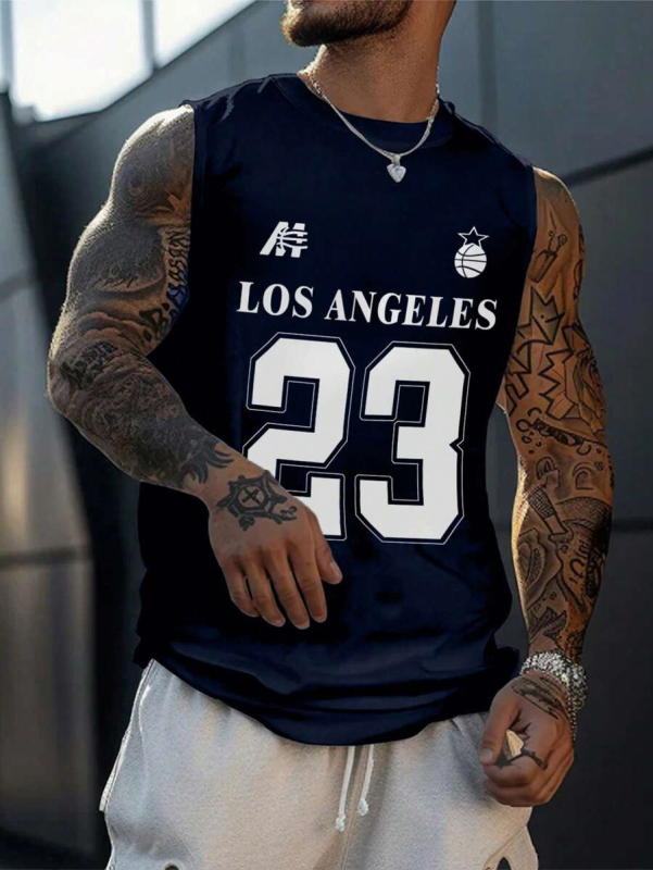 Vasaros fitneso berankovė laisva liemenė raumeningiems vyrams, treniruojantiems kvėpuojančius krepšinio sunkumų kilnojimo marškinėlius, sportinius madingus drabužius