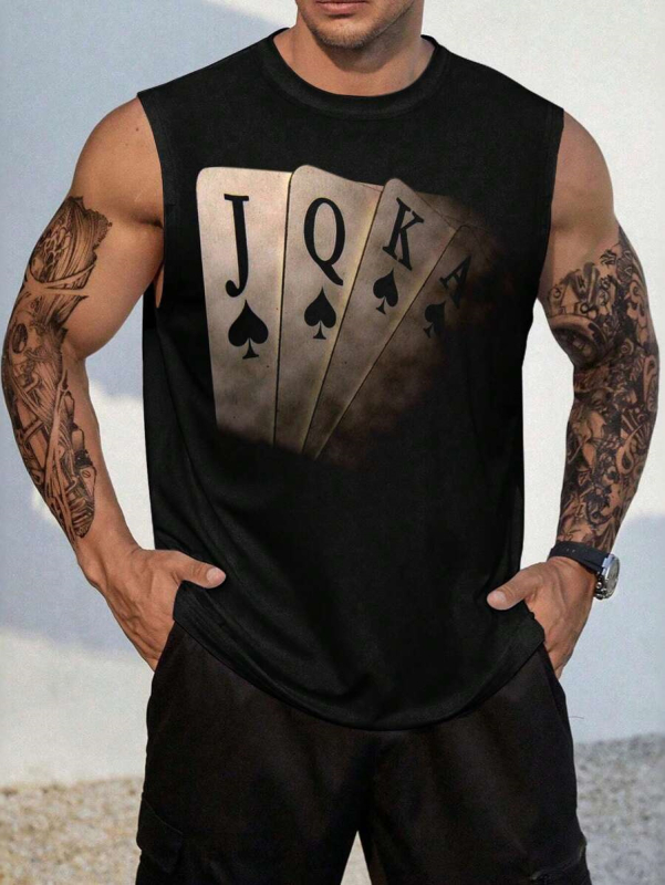 Vasaros fitneso berankovė laisva liemenė raumeningiems vyrams, treniruojantiems kvėpuojančius krepšinio sunkumų kilnojimo marškinėlius, sportinius madingus drabužius