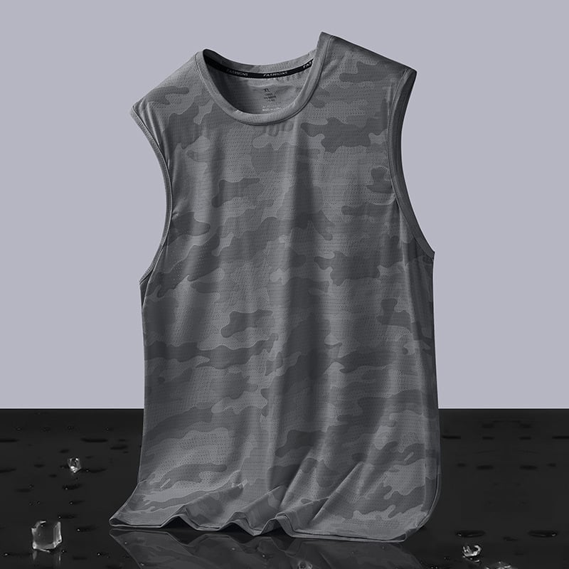 Didelio dydžio šilko liemenė vyrams, vasariniai, prakaitą sugeriantys, kvėpuojantys, be rankovių marškinėliai, vėsūs, laisvi, „Tide“ prekės ženklo sportiniai marškinėliai, didmeninė prekyba.