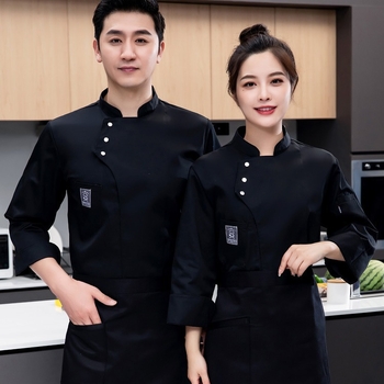 Catering Kookide Küpsetamine Hotelli Köök Restoran Veekindlad Tööriided Naiste Koka Tööriided Pikkade Varrukatega Meeste Sügis- ja Talvine Hotellis