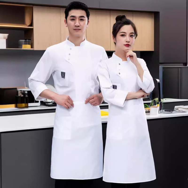 Maitinimo paslaugos, kepimo paslaugos, viešbučio virtuvė, restoranas, vandeniui atsparūs įrankiai, moteriški virėjos darbo drabužiai, ilgomis rankovėmis, vyriški rudens ir žiemos viešbučio drabužiai