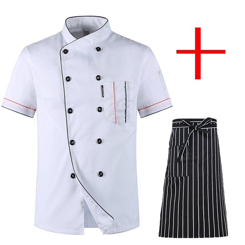 Toitlustuskoka riided Lühikeste varrukatega meeste ja naiste restorani restorani hotelli köögi koka tööriided suvised suveriided