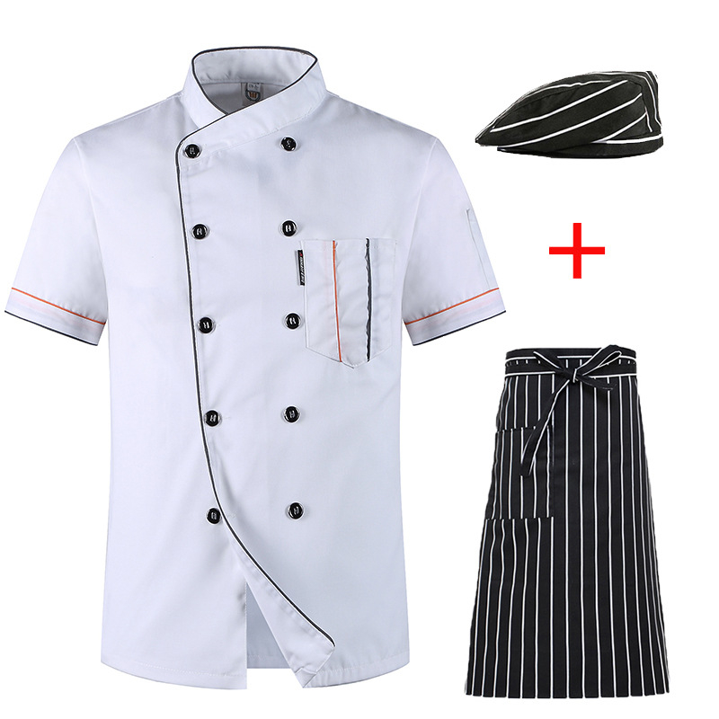 Toitlustuskoka riided Lühikeste varrukatega meeste ja naiste restorani restorani hotelli köögi koka tööriided suvised suveriided