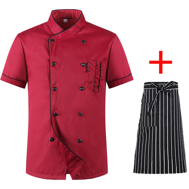 Toitlustuskoka riided Lühikeste varrukatega meeste ja naiste restorani restorani hotelli köögi koka tööriided suvised suveriided