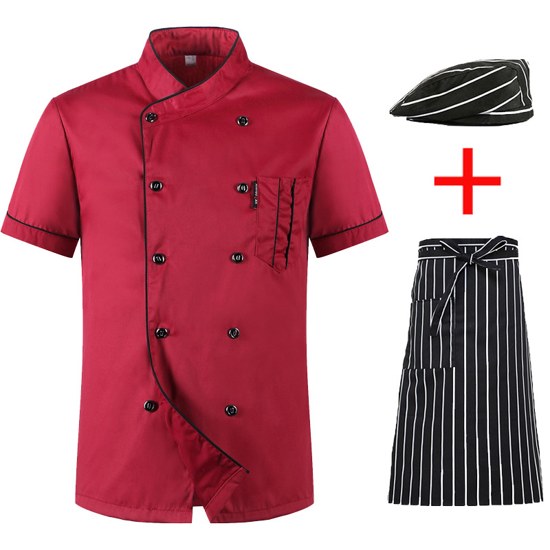 Toitlustuskoka riided Lühikeste varrukatega meeste ja naiste restorani restorani hotelli köögi koka tööriided suvised suveriided