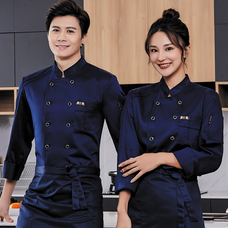 Meeste koka tööriided, sügis ja talv, lääne hotelli toit, paksendatud, pikkade varrukatega köögiriided, suvised kokariided, lühikeste varrukatega kokariided