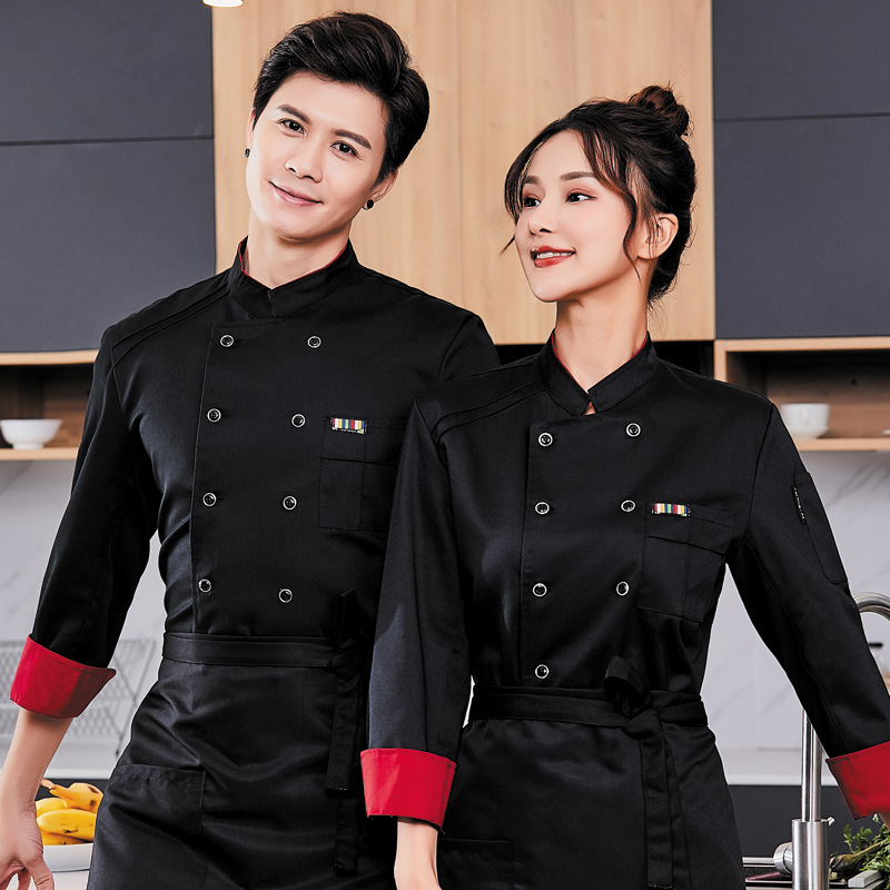 Meeste koka tööriided, sügis ja talv, lääne hotelli toit, paksendatud, pikkade varrukatega köögiriided, suvised kokariided, lühikeste varrukatega kokariided