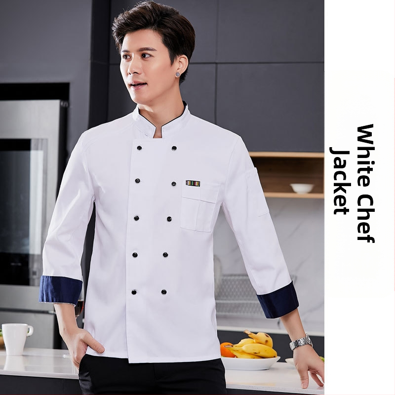 Meeste koka tööriided, sügis ja talv, lääne hotelli toit, paksendatud, pikkade varrukatega köögiriided, suvised kokariided, lühikeste varrukatega kokariided