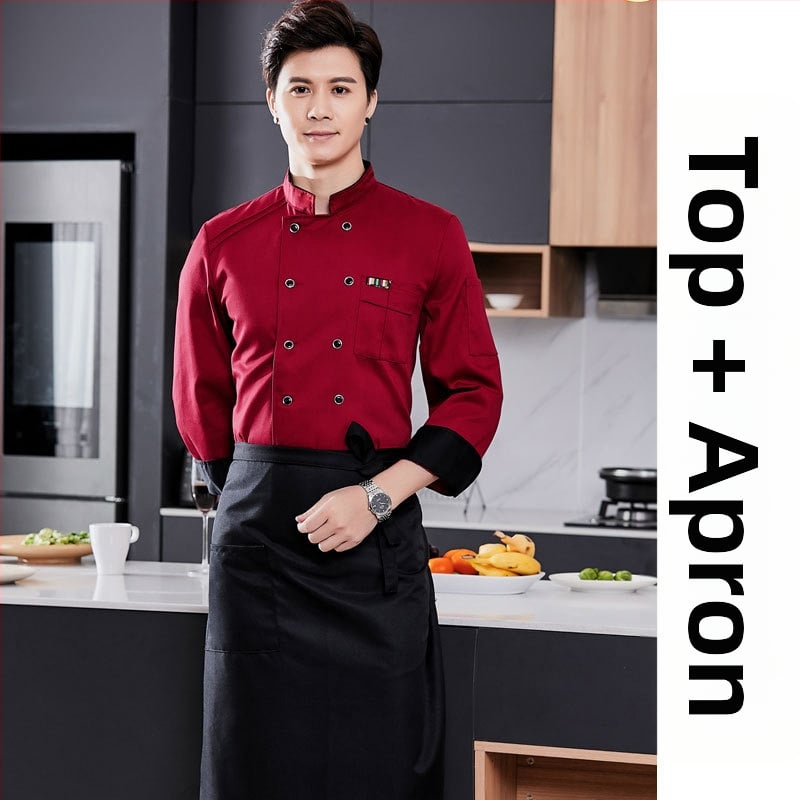 Meeste koka tööriided, sügis ja talv, lääne hotelli toit, paksendatud, pikkade varrukatega köögiriided, suvised kokariided, lühikeste varrukatega kokariided