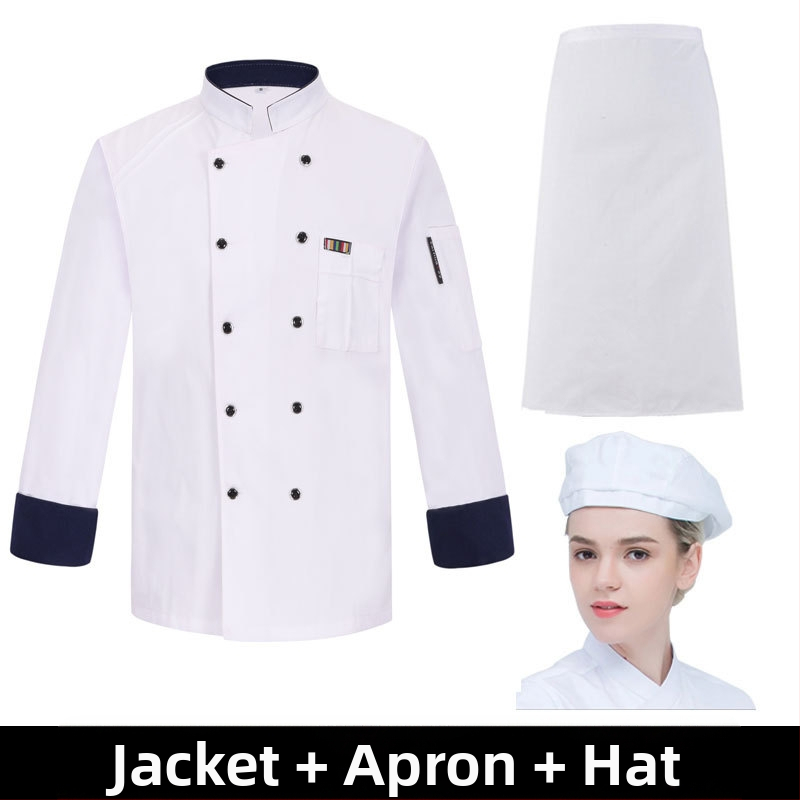 Meeste koka tööriided, sügis ja talv, lääne hotelli toit, paksendatud, pikkade varrukatega köögiriided, suvised kokariided, lühikeste varrukatega kokariided