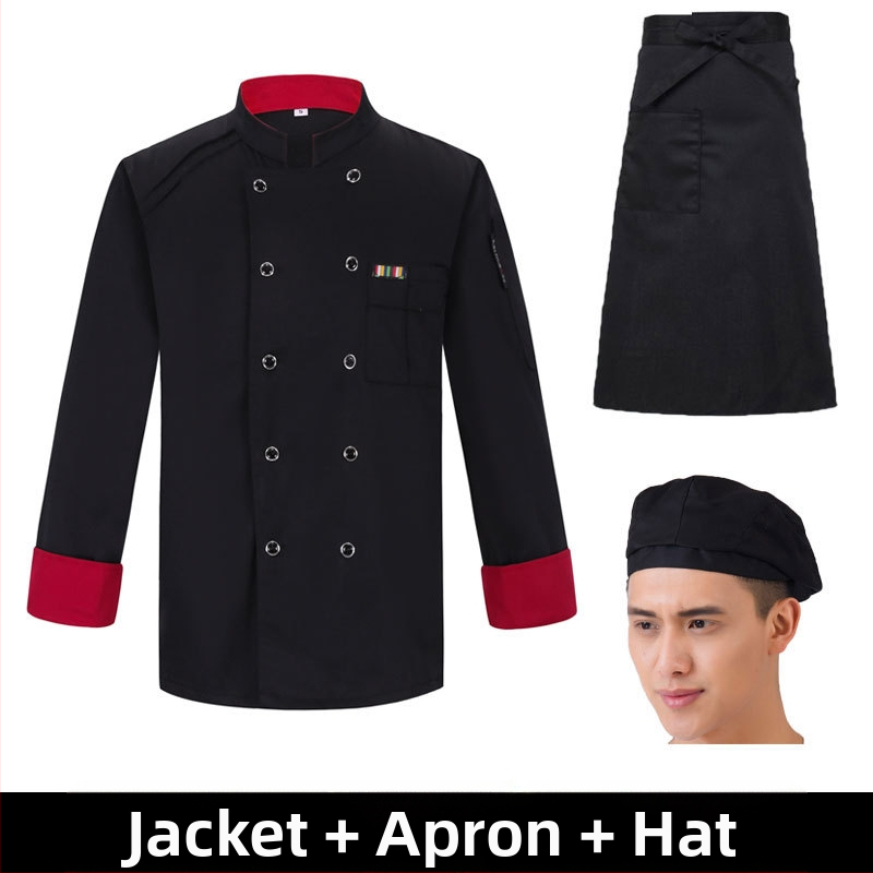 Meeste koka tööriided, sügis ja talv, lääne hotelli toit, paksendatud, pikkade varrukatega köögiriided, suvised kokariided, lühikeste varrukatega kokariided