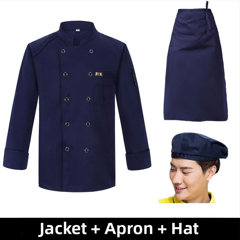 Meeste koka tööriided, sügis ja talv, lääne hotelli toit, paksendatud, pikkade varrukatega köögiriided, suvised kokariided, lühikeste varrukatega kokariided