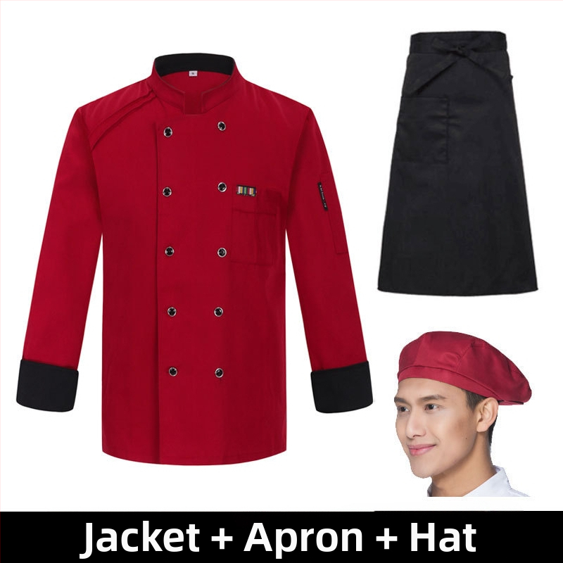 Meeste koka tööriided, sügis ja talv, lääne hotelli toit, paksendatud, pikkade varrukatega köögiriided, suvised kokariided, lühikeste varrukatega kokariided