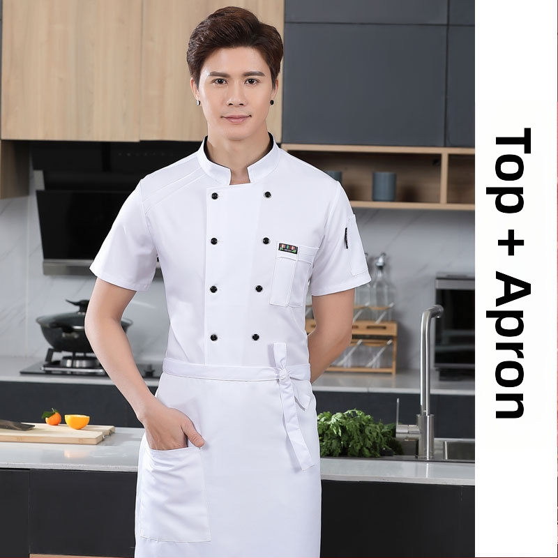 Meeste koka tööriided, sügis ja talv, lääne hotelli toit, paksendatud, pikkade varrukatega köögiriided, suvised kokariided, lühikeste varrukatega kokariided