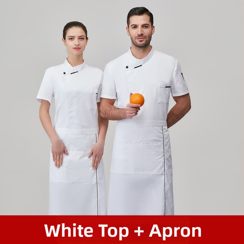 Meeste toitlustuskoka tööriided, kolmeveerandvarrukalised, suvised hotelli- ja restorani köögikomplektid, lääne restorani köögimööbli komplekt