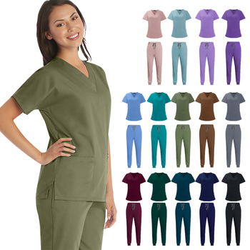 Pestav õendusvormiriietus naistele, meditsiiniline koorimisülikond, väliskaubanduse koorimisülikond, arsti riided, meditsiiniline vormiriietus, Euroopa ja Ameerika stiilis lühikeste varrukatega komplekt