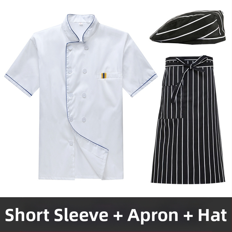 Meeste koka tööriided, lühikeste varrukatega suvised hingavad toitlustusriided, pikkade varrukatega söökla köögiriided, pluss-suuruses
