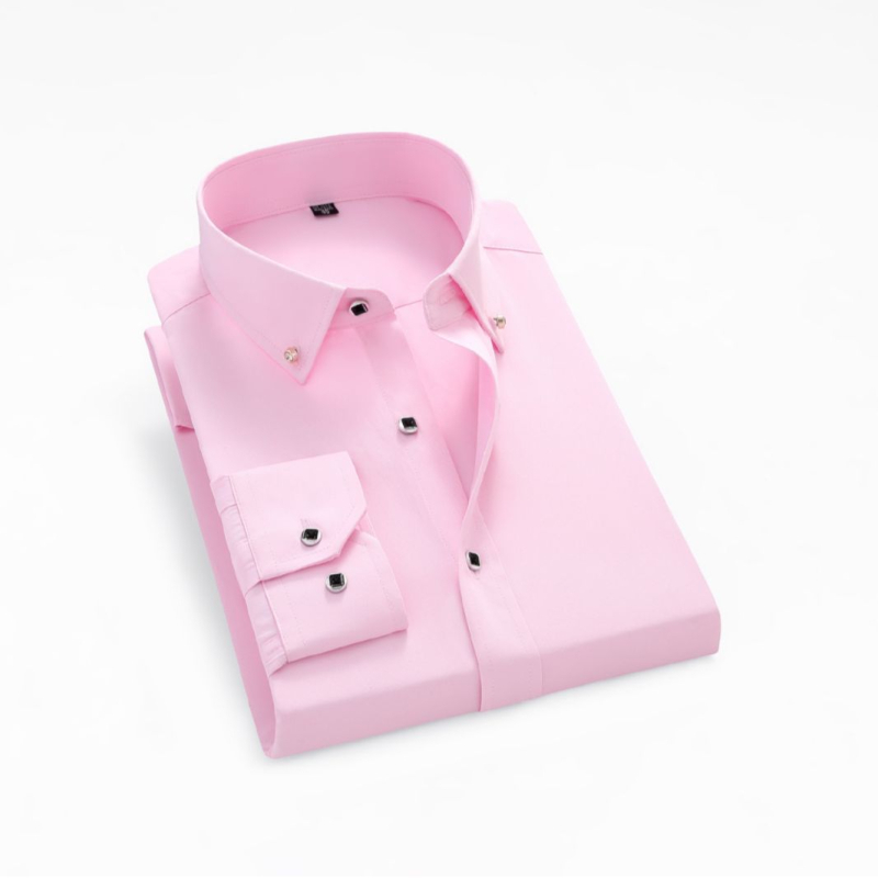 2023 Új Ing Gyémánt Gombmintás Egyszínű Férfi Ing Alkalmi Férfi Hosszú Ujjú Ing Üzleti Professzionális Fehér Ing