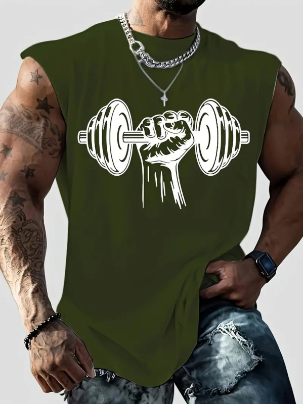 Vyriška liemenė Vyriška spausdinta liemenė Greitai džiūstanti sportinė fitneso elastinė berankovė marškinėliai Viršutiniai drabužiai Vasariniai madingi MG2