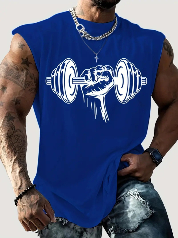 Vyriška liemenė Vyriška spausdinta liemenė Greitai džiūstanti sportinė fitneso elastinė berankovė marškinėliai Viršutiniai drabužiai Vasariniai madingi MG2