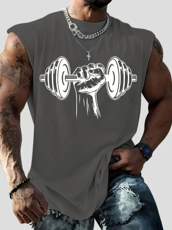 Vyriška liemenė Vyriška spausdinta liemenė Greitai džiūstanti sportinė fitneso elastinė berankovė marškinėliai Viršutiniai drabužiai Vasariniai madingi MG2