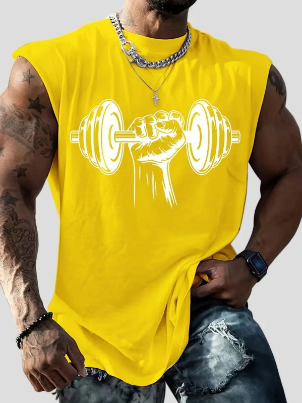 Vyriška liemenė Vyriška spausdinta liemenė Greitai džiūstanti sportinė fitneso elastinė berankovė marškinėliai Viršutiniai drabužiai Vasariniai madingi MG2