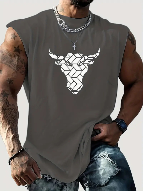 Vyriška liemenė Vyriška spausdinta liemenė Greitai džiūstanti sportinė fitneso elastinė berankovė marškinėliai Viršutiniai drabužiai Vasariniai madingi MG2