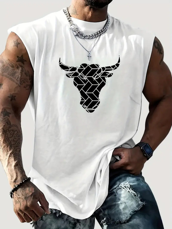 Vyriška liemenė Vyriška spausdinta liemenė Greitai džiūstanti sportinė fitneso elastinė berankovė marškinėliai Viršutiniai drabužiai Vasariniai madingi MG2