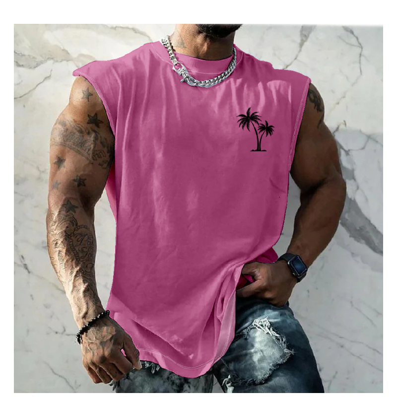 Vyriška liemenė Vyriška spausdinta liemenė Greitai džiūstanti sportinė fitneso elastinė berankovė marškinėliai Viršutiniai drabužiai Vasariniai madingi MG2