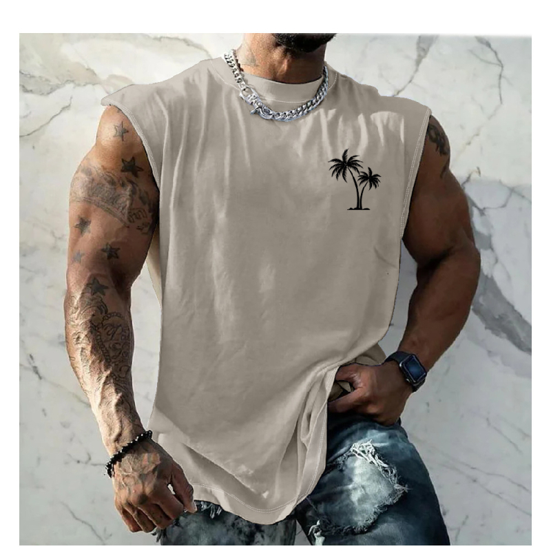 Vyriška liemenė Vyriška spausdinta liemenė Greitai džiūstanti sportinė fitneso elastinė berankovė marškinėliai Viršutiniai drabužiai Vasariniai madingi MG2