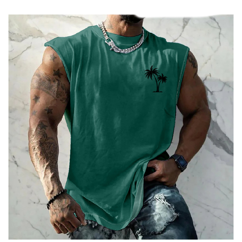 Vyriška liemenė Vyriška spausdinta liemenė Greitai džiūstanti sportinė fitneso elastinė berankovė marškinėliai Viršutiniai drabužiai Vasariniai madingi MG2