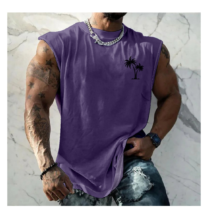 Vyriška liemenė Vyriška spausdinta liemenė Greitai džiūstanti sportinė fitneso elastinė berankovė marškinėliai Viršutiniai drabužiai Vasariniai madingi MG2