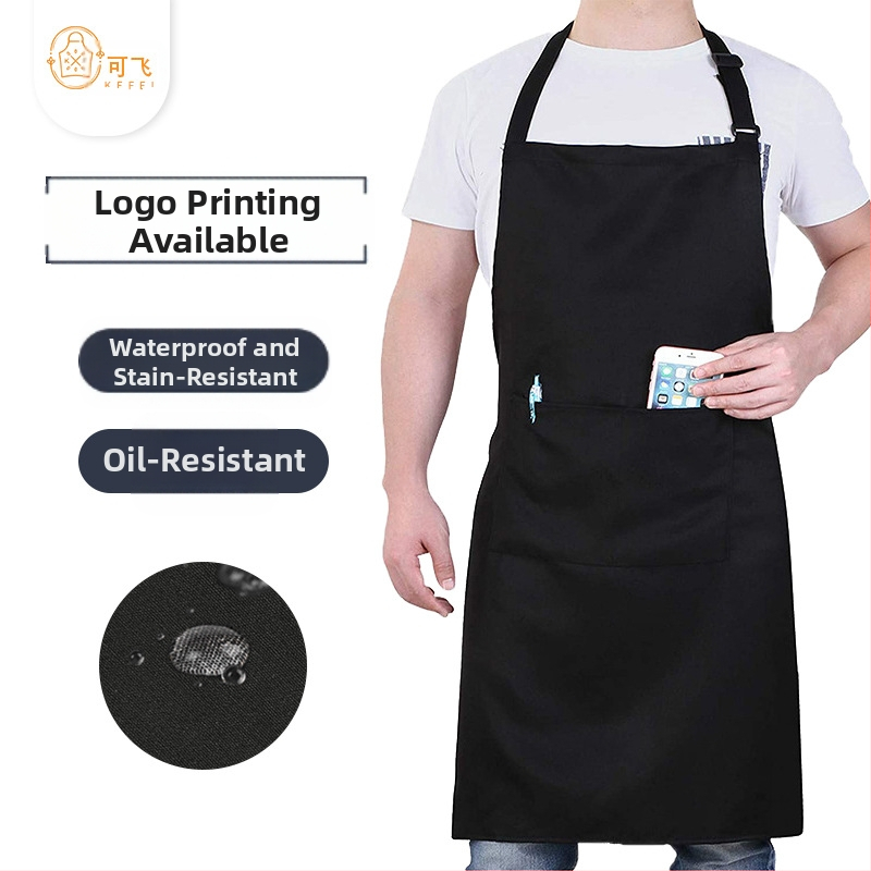 Трансгранична гореща продажба на работна престилка за барбекю от полиестерен памук с лого за готвач, мъж и жена, водоустойчива и маслоустойчива престилка