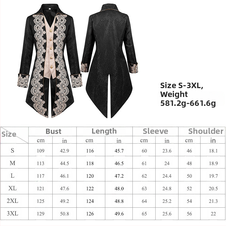 Set de jachetă medievală steampunk Amazon Wish 2024, rochie gotică victoriană