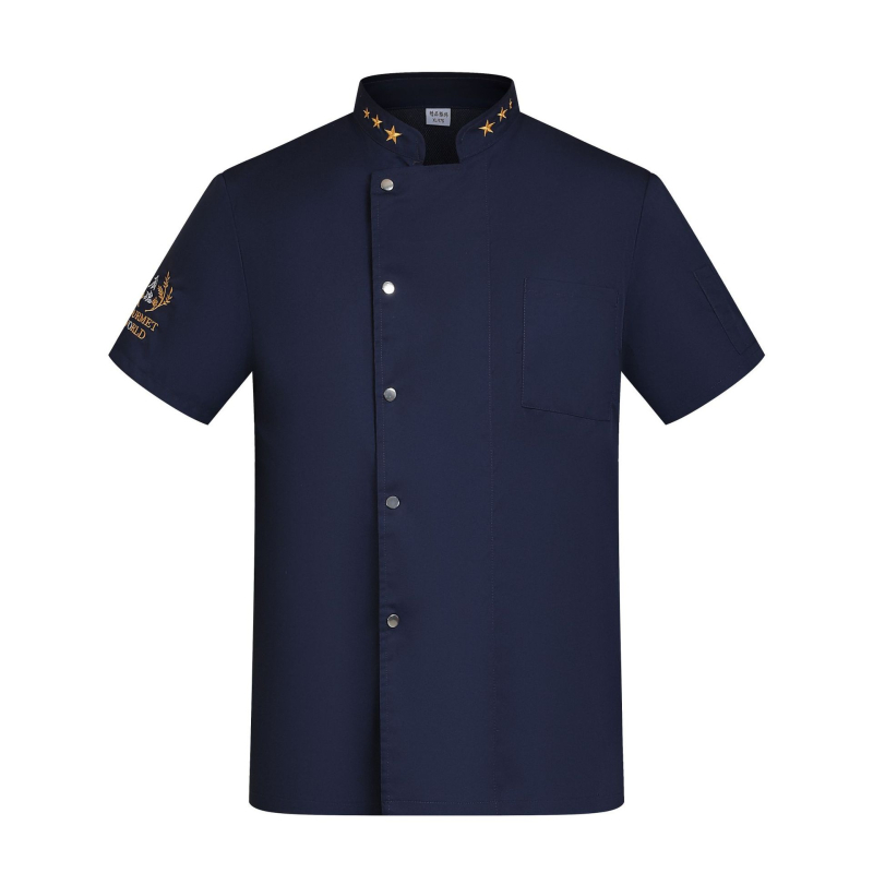 Lühikeste varrukatega T-särk, kokariided, tööriided, trükitud logoga, toitlustusettevõtte hotelliköögi veekindlad ja õlikindlad tööriided.