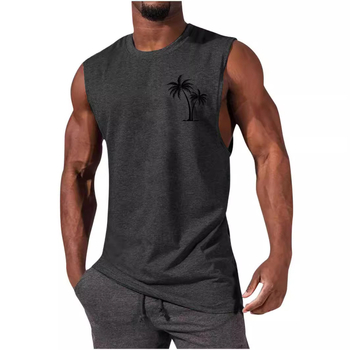2024 Amazon Νέο Ανδρικό T-shirt Foreign Trade Muscle Men Sports Casual Walkers Μονόχρωμο Ανδρικό T-shirt με Μπλούζα