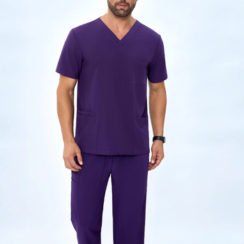 Meeste piiriülesed V-kaelusega kirurgilised pesuriided, mitme taskuga, lühikeste varrukatega, praktilised arsti- ja õe ilutööriided