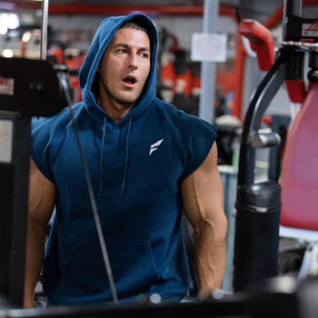 Uus American Sports Fitness Vest meeste varrukateta kapuutsiga korvpalliülikond poksitreeninguks ja lahtiseks topiks mõeldud õueriided