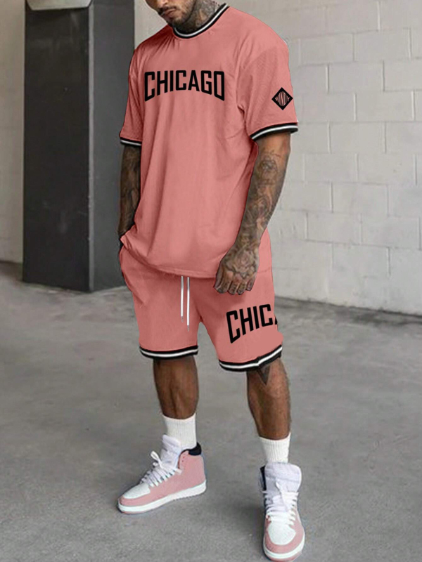 Lühikeste varrukatega meeste T-särk, suvine uusmoodne mustvalge disainiga ülikond nr 23 ME2-MA1