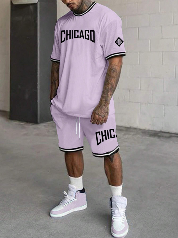 Lühikeste varrukatega meeste T-särk, suvine uusmoodne mustvalge disainiga ülikond nr 23 ME2-MA1