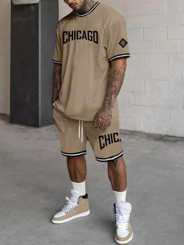 Lühikeste varrukatega meeste T-särk, suvine uusmoodne mustvalge disainiga ülikond nr 23 ME2-MA1