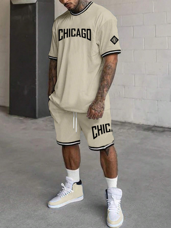 Lühikeste varrukatega meeste T-särk, suvine uusmoodne mustvalge disainiga ülikond nr 23 ME2-MA1