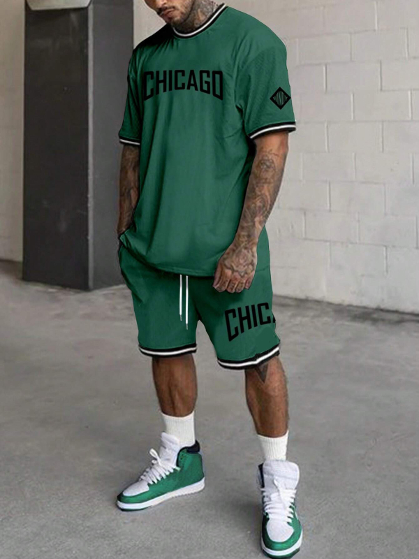 Lühikeste varrukatega meeste T-särk, suvine uusmoodne mustvalge disainiga ülikond nr 23 ME2-MA1