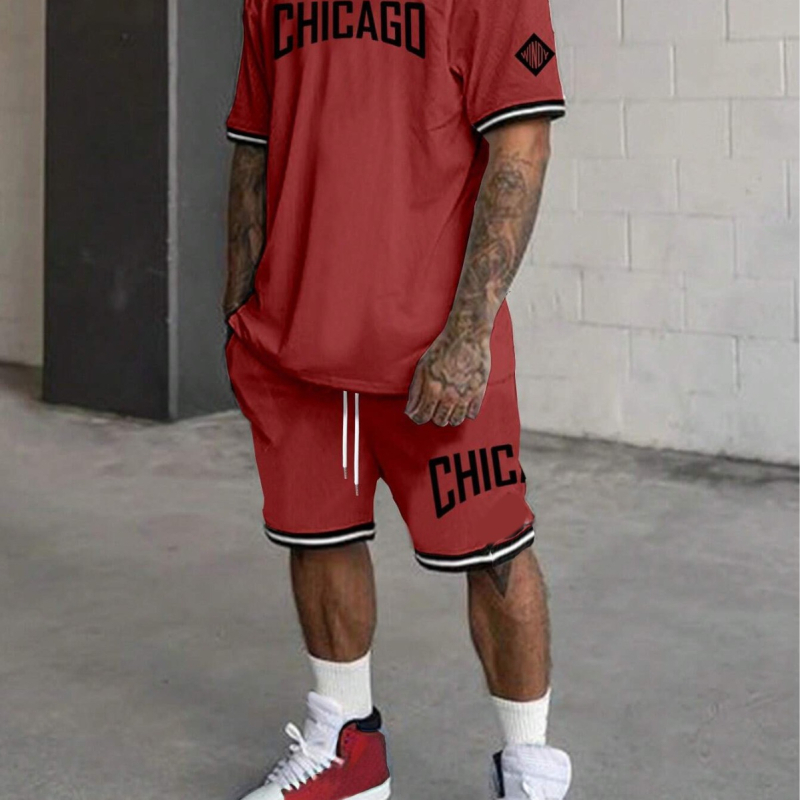 Lühikeste varrukatega meeste T-särk, suvine uusmoodne mustvalge disainiga ülikond nr 23 ME2-MA1