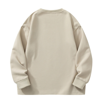 Férfi hosszú ujjú póló, őszi-téli divatos, kerek nyakú pulóver, laza, gyapjúval bélelt, lezser, férfi ing, pulóver