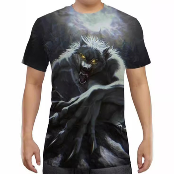 Stil european și american, serie de animații 3D cu animale, bărbați și femei, casual, mânecă scurtă, imprimare digitală 3D, tricou creativ cu mânecă scurtă